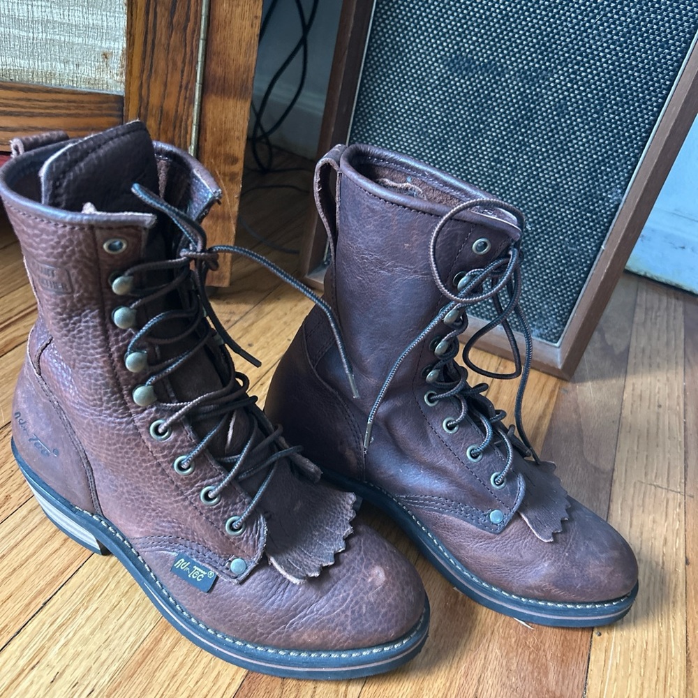 Women's Brown Lace-Up Boots